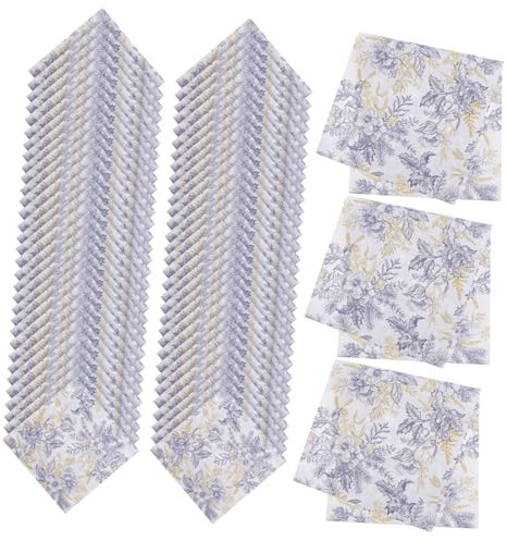FRCOLOR 100blätter Tragbare Servietten Mit Blumenmuster Dekorative Quadratische Papierservietten Für Esstischdeko Und Partyservietten
