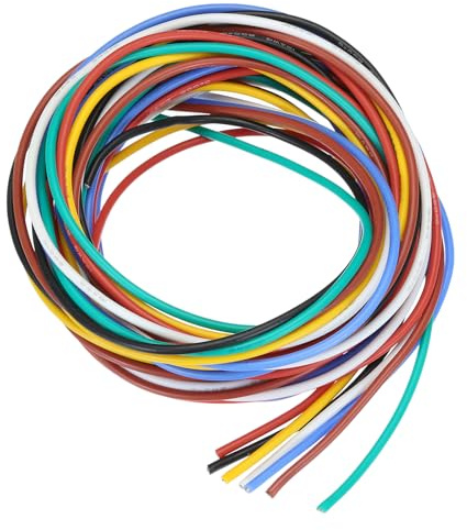 QUARKZMAN Calibro 18 Filo di Collegamento in PVC 1,5m/5 Piedi 18AWG Bobina Filo Elettrico Flessibile Ul1007 Trefoli Rame Stagnato 7 Colori, 0,23cm Dia per Collegamenti Interni Aeromodelli