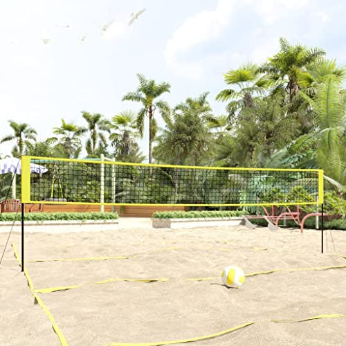 Volleyballnetz für Zuhause und draußen, 823 x 244 cm, PE-Gewebe, Gelb und Schwarz