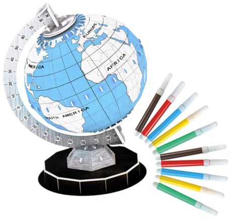 KONTONTY Globuspuzzle Für Junge Mädchen Zusammenbau Lernspielzeug Geographie-verständnis Fördern Diy-modell Tischdeko Für Junge Mädchen