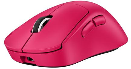 Logitech G PRO X Superlight 2 DEX kabellose Gaming-Maus, 60 g Pro-Grade-Maus für Rechtshänder mit 5 programmierbaren Tasten, USB-C-Ladefunktion, 44K DPI-Sensor, bis zu 8 kHz Polling für PC/Mac - Rosa