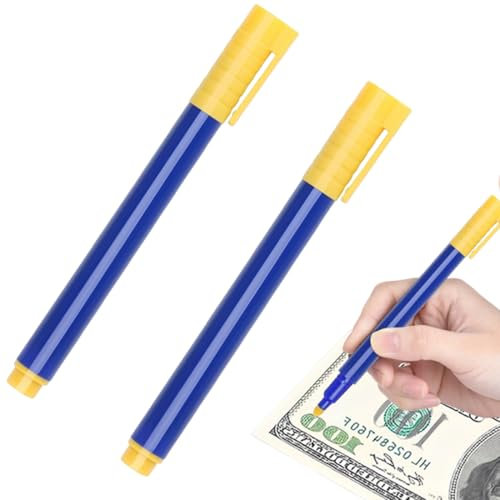 PRAOFRT 2 Stück Geldscheinprüfer Stift,falschgeld prüfer,Geldscheinsprüfer Stift als Geldscheintester,geldscheine prüfer,Gefälschte Geldscheine, Tester Geldscheinsprüfer für US-Dollar, Euro, Pfund