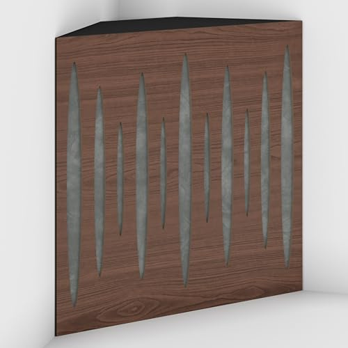 2 Pack — Acoustic Bass Trap Pulse-F with Velvet Fabric for mount in corner under the ceiling | Recording Studio Treatments | Size: 50x50x10cm (Nut-Grey, Pulse-100mm)