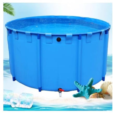 Piscina con accumulo di Acqua, Piscina Rotonda in Tela per laghetto per Pesci, Piscina Fuori Terra, con Telaio/Facile da installare per l'allevamento di Koi, irrigazione, accumulo di Acqua (
