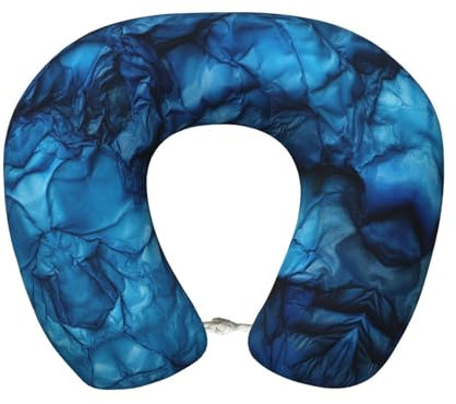 Onyx-Stein, hellblauer Druck, personalisiertes Reisekissen aus Memory-Schaum, geeignet zum Schlafen in mehreren Szenarien