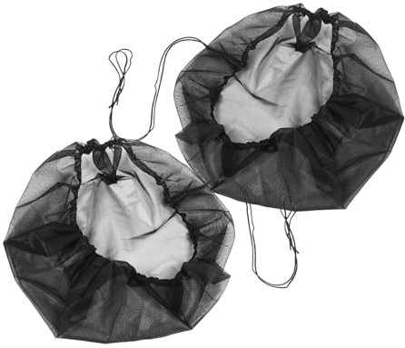 JUMPLAWN 2pièces Filet De pour Tonneau De Pluie avec Cordon De Serrage Couverture Anti-débris pour Collecte Eau De Pluie Accessoires Extérieurs