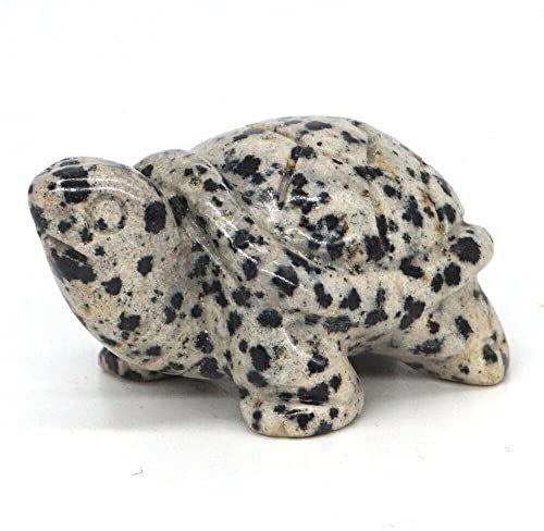 Home Collections 3,8 cm Schildkrötenstatue, natürlicher Edelstein, Kristall, Tierfiguren, Steine, Dekoration, Großhandel (Dalmatiner-Jaspis)