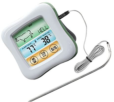 FUNOMOCYA Timer Per Grigliate Di Barbecue Cibo Gadget Da Cucina Preciso Sonda Bianca/verde
