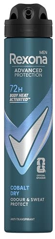 Rexona Men Deodorante spray anti-traspirante Advanced Protection Cobalt Dry con tecnologia Body Heat Activated, 200 ml
