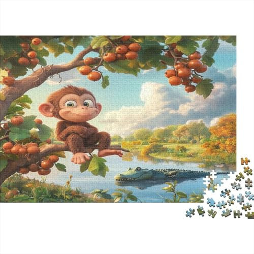 1000pcs (75x50cm) Puzzles, Puzzles Für Erwachsene Und Teenager Monkey Sitting on A Berry Tree