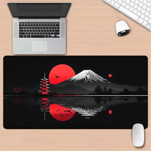 Grand Tapis de Souris Gaming Mouse Pad XXL 1200x600x3mm avec Base en Caoutchouc antidérapant Extended XXL Long Clavier Pad de Table Grand Tapis de Souris Gamer (Tour de la Montagne Enneigée)