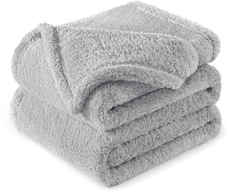 Exclusivo Mezcla Kuscheldecke Fleece Decke für Sofa, Flauschig Kuschelig und Warm Wohndecke Plüschdecke für alle Jahreszeiten, 150 x 200 cm, Hellgrau