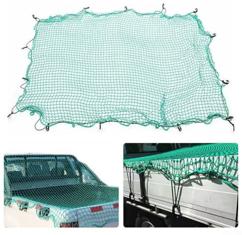 ZiStarlilife Rete protettiva resistente con corda elastica, per camion, letto, rimorchio, copertura anti-caduta, rete in nylon, sistema di ritenuta di sicurezza multipla (1,5 × 1,5 m)