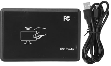 QANYEGN ID Card Reader, RFID Smart Card Reader Writer, Low Frequency 125KHZ RFID ID Card Reader with USB Interface Access Control Card Issuer