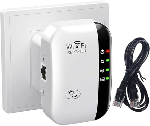 WiFi Booster, WiFi Extender Booster WiFi Repeater Covers Up to 3000 Sq.ft Internet Booster Wireless Internet Repeater with Ethernet Port, 1-Tap Setup, Access Point, Alexa Compatible