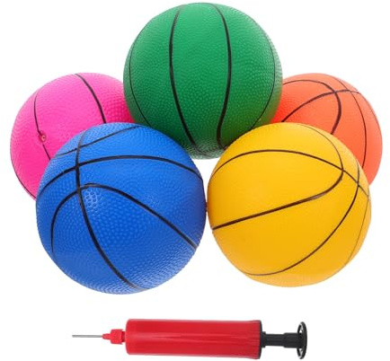 TOYANDONA 6 Balones Inflables Juguetes Deportivos Seguros y Suaves de Baloncesto de 5 Pulgadas de PVC para Niños Ideales para Fiestas de Cumpleaños y Decoraciones Temáticas Deportivas