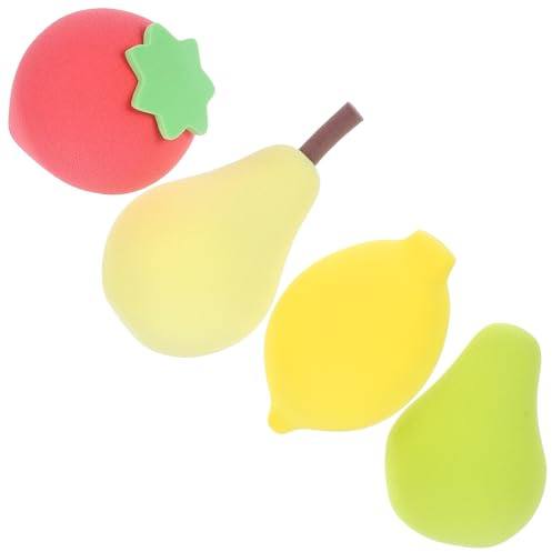 Healifty 4 Esponjas de Maquillaje Pequeñas en Forma Linda, Esponjas Flexibles y Reutilizables para Aplicación de Polvos en Mujeres