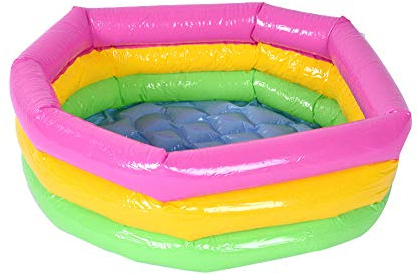 Aumotop Jouet Spatial Arc-en-Ciel à Trois Couches, Table de Sable, Pêche, Petite Piscine Gonflable pour Enfants, Piscine à Balles pour bébé (90 cm)