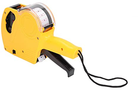 Haofy Portable Label Maker Handheld Labeling Device Mobile Tag Machine 8-Digit Manual Price Labeler for Clothing Toys Luggage with Clear Legible Printing Versatile Use Durable Plastic (Yellow)