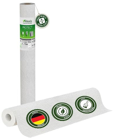 Veluxis Vliestapete PROTECT Gewischte Putzstruktur – 10,05 m × 0,53 m | kratz- & stoßfest, rissüberbrückend, leicht zu reinigen, Made in Germany
