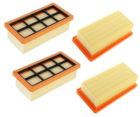 iDMRURvm 2 Stück Flachfaltenfilter Staubsaugerfilter für Kärcher 6.415-953.0 AD2 Battery AD3 AD4 Premium AD3.000, AD3.200 Aschesauger Staubreinigung Staubsauger Filter