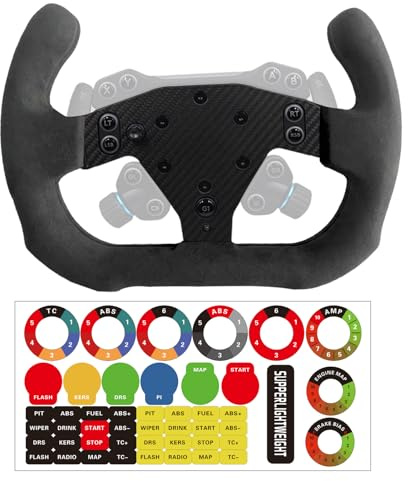 12 Inch Motorsport Style For Logitech G RS50 System or Pro SIM Racing Wheel;Supper lightweight Real Carbon Fiber Suede For Logitech RS Steering Wheel X/S PS4/PS5 Wheel Hub (12 Inch Motorsport Style)