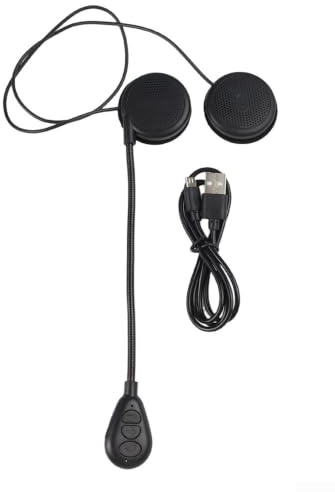 Auriculares de motocicleta para uso en casco, con batería de larga duración y función de carga rápida, altavoces inalámbricos negros