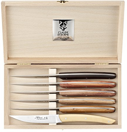 dozome 3250 coffret de table lame inox manche 23 cm bois assortis