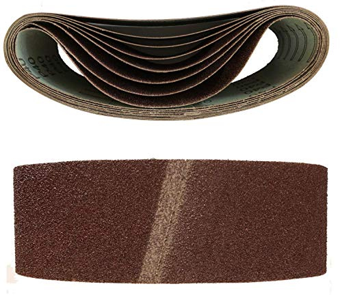 Goodway Gewebe-Schleifbänder – 10 Stück, 75 x 457 mm, Korn 40 – Hochwertige Schleifbänder für Bandschleifer, Ideal für Grobschliff und Materialentfernung