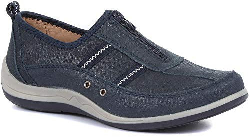 Zip Fastening Trainers - Navy Size 6