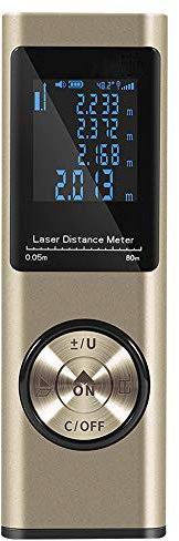 Mini portatile telemetro laser di supporto misurazioni consecutive, Range/Volume/pitagorico di misura, auto-calibrazione, Etc.USB carica, impermeabile e antipolvere.