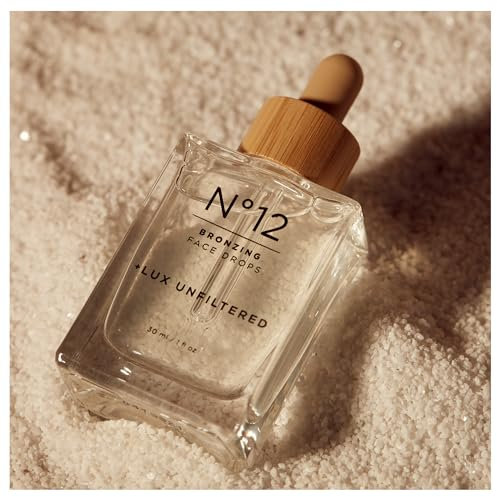 + Lux Unfiltered N°12 gocce abbronzanti per il viso senza profumo, gocce autoabbronzanti, acido ialuronico, vitamina E, olio di frutto della passione, senza glutine, cruelty free + autoabbronzante