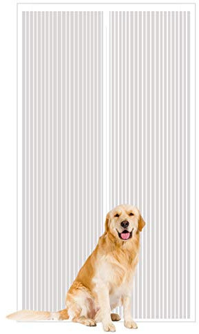 GOUTUI Magnet Fliegengitter Balkontür 150x240cm Schließen Insektenschutz Insektenschutz Für Balkontür Montieren Ohne Bohren für Holz, Eisen, Aluminium Türen und Balkon, Weiß A