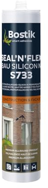 BOSTIK S733 Seal´n´Flex Bau Silikon Grau - 300ml | Neutraler Universalsilikon - Schimmelresistent - Dauerelastisch - Anstrichverträglich - Für Innen - und Außenbereich