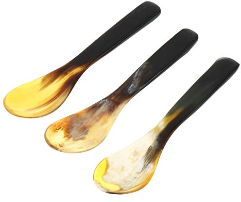 UPKOCH Natürlicher Hornlöffel 3 Stück 13.5 Cm Kleine Dessertlöffel Für Kaffee Kuchen Und Eis Mit Glatt Polierter Oberfläche Praktisch Und Vielseitig