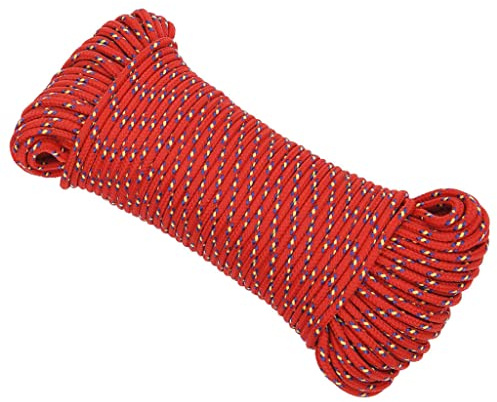 vidaXL Bootsseil Ankerleine Festmacher Tauwerk PP Leine Seil Tau Polypropylenseil Geflochten Flechtleine Rot 5mm 500m Polypropylen