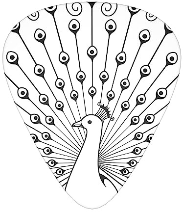 Bleistift Skizze Schöne Pfau Gedruckt Gitarre Plektren Personalisierte Gitarre Plektren 12 Pcs Für Akustische Gitarre E-Gitarre Und Bass Bulk Gitarre Plektrum Eine Größe
