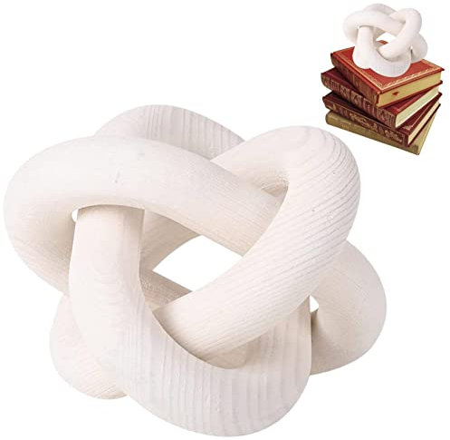 Desk Wood Knots - 3-Link Wood Chain Link Decor - Wooden Knot Decoration - Hand Carved Decorative Chain for Living Room, Coffee Shop Carved Decorative Chain Knot Decorative Object Wooden Knot Decor