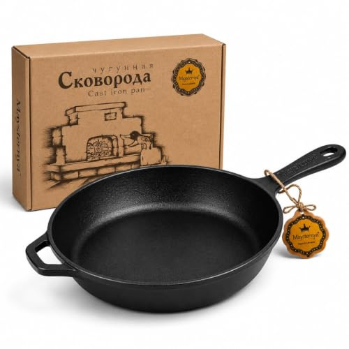 WDMT Gusseisen Sauteuse Ø28 cm – Multifunktionale Bratpfanne & Schmorpfanne – Induktionsgeeignet – PFAS-frei – Für BBQ & Ofen – Mattschwarz