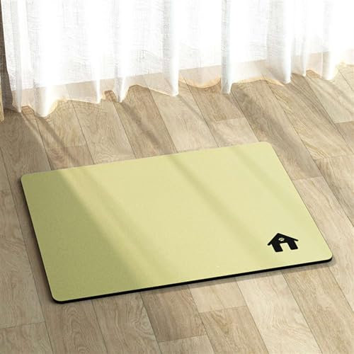GIBZ Wasseraufsaugend Hunde Napfunterlage, Sofort Trocknendes Fütterung Matte, rutschfeste Einfarbig Unterlage Waschbar für Katzen, 40x30cm