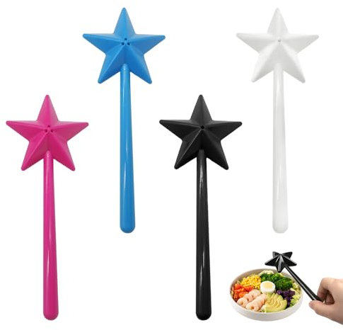 Salière et poivrière à 4 pièces, salière et poivrière en forme d'étoile, salière et poivrière en forme d'étoile pour la cuisine, salière et poivrière, tige de salière