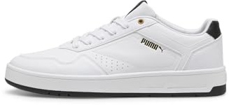 Puma Court Classic 353780 sportiga sneakers för män, Vitt svart guld, 42 EU