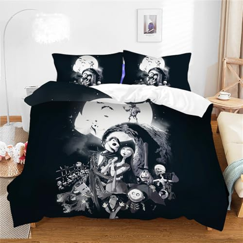 Ste-X El Juego De Funda Nórdica Pesadilla Antes De Navidad Incluye 2 Fundas De Almohada ((220x 240cm)-Cama de 150/160,Navidad 01)