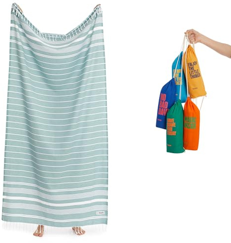 Luum® Travel Towel, Outdoor Hammam Towel, Beach Towel, Bath Towel, Sports Sauna Kilt, Thin, Lightweight, Quick-Drying, Teal (Better Than a Microfibre Towel), 95 x 160 cm