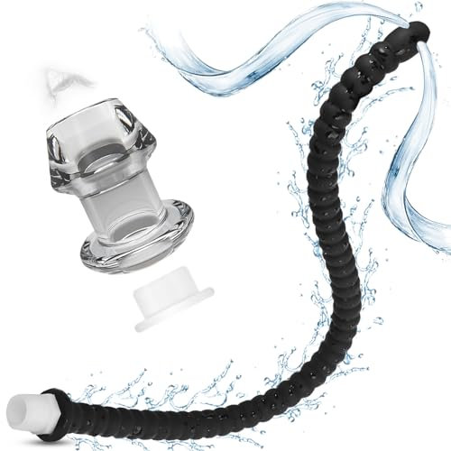 BDSMJOY Anal Douche Enema kit with Hollow Butt Plug, Prostate Adult Toys Anal Douche Colon Cleaning, Anal Toy Sex Toys for Women, Men Beginners Advanced Users (L)