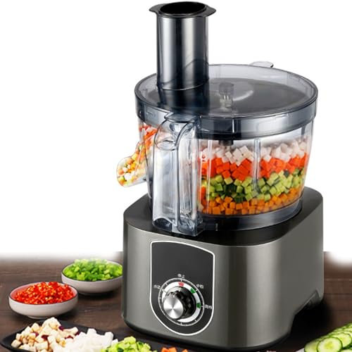 DRYIC Cortadora y cortadora eléctrica de Verduras 2 en 1, cortadora y cortadora Multifuncional de Frutas y Verduras Comercial de 600W (Grey)