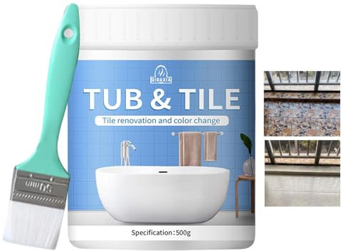 Kit de pintura para azulejos de baño, kit de pintura para cubrir la bañera, kit de pintura de azulejos de alta adherencia, pintura de ducha, kit de pintura a base de agua para azulejos, kit de