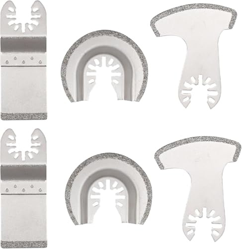 Wjelet Kit de accesorios multiherramienta de diamante de 6 piezas, cuchillas multiherramienta para herramienta de eliminación de lechada compatible con DeWalt Makita Einhell Dremel