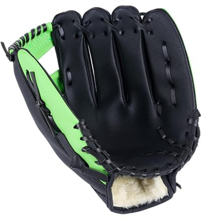 Qsvbeeqj Guantes De Béisbol Con Suave Sólido Cuero PU Jarra Espesamiento Guantes De Softball Para Niños Adolescentes Adultos Derecha/Izquierda Manos