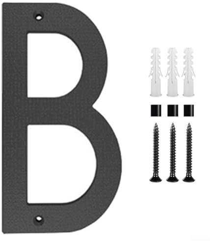 Grand numéro de maison noir 30,5 cm pour une utilisation en extérieur, livré avec matériel de montage pour une installation rapide (B)